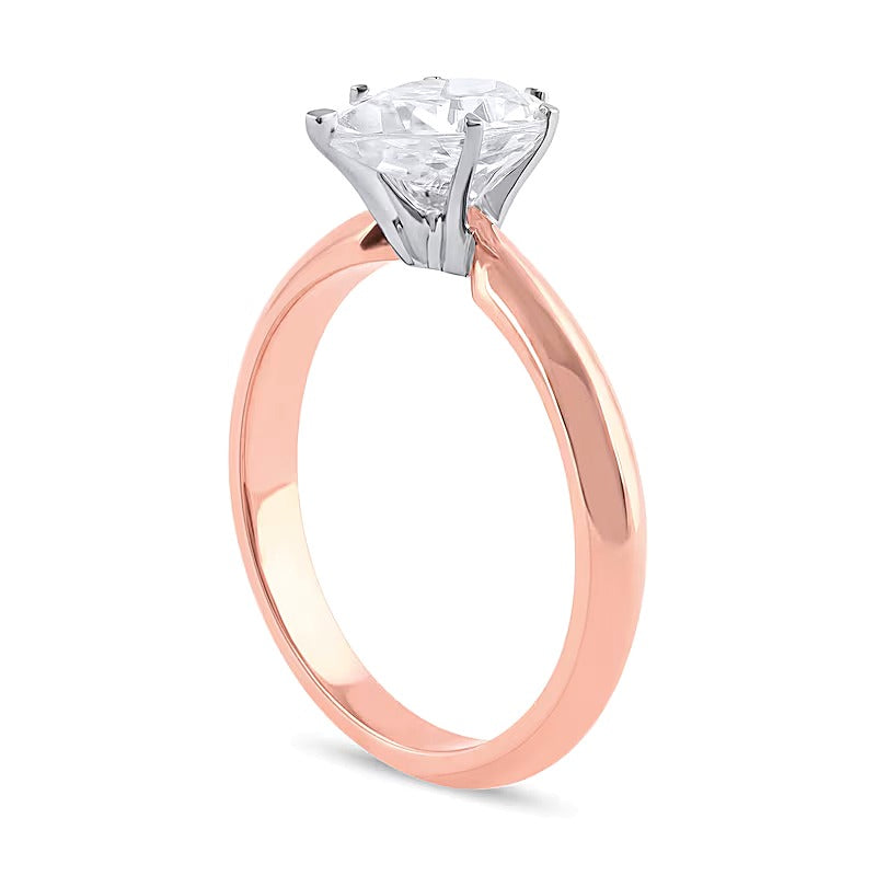 1.0 CT. Solitär-Verlobungsring mit tropfenförmigem Labordiamant in 14K Roségold (F/VS2)