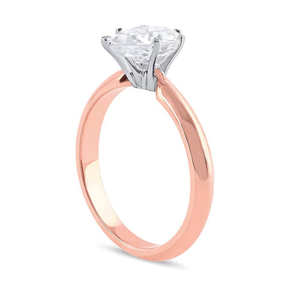 1.0 CT. Solitär-Verlobungsring mit tropfenförmigem Labordiamant in 14K Roségold (F/VS2)