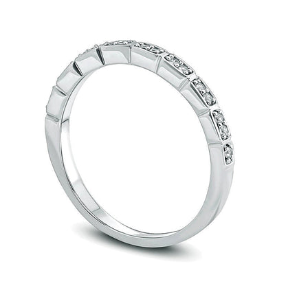 Memoire-Ring mit 0.13 ct. Gesamtgewicht Diamanten in 10K Weißgold