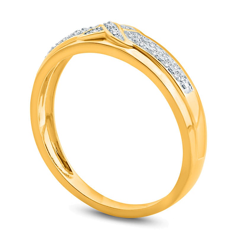 Ehering mit Diamanten 0,05 ct. Gesamtgewicht in 10K Gelbgold