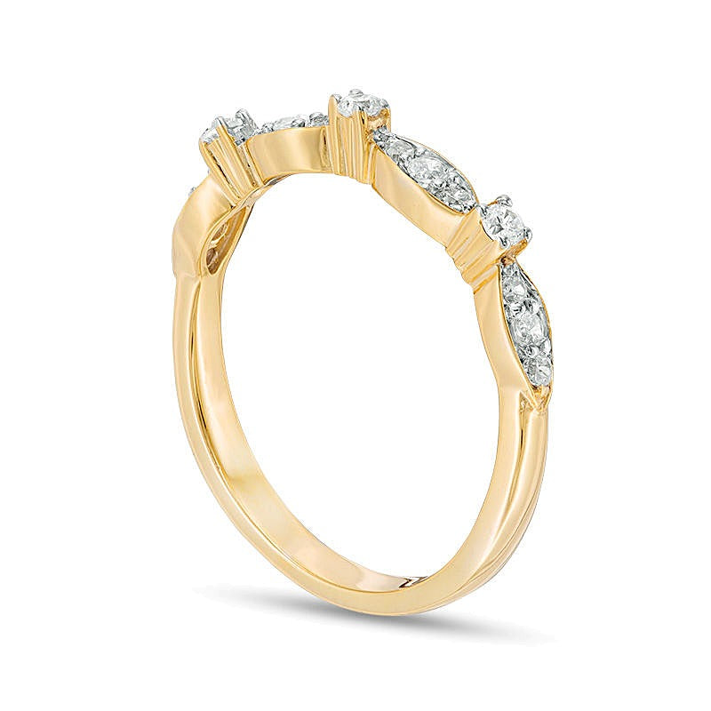 0.25 CT. Gesamtgewicht Diamant Stackable Ring in 10K Gelbgold