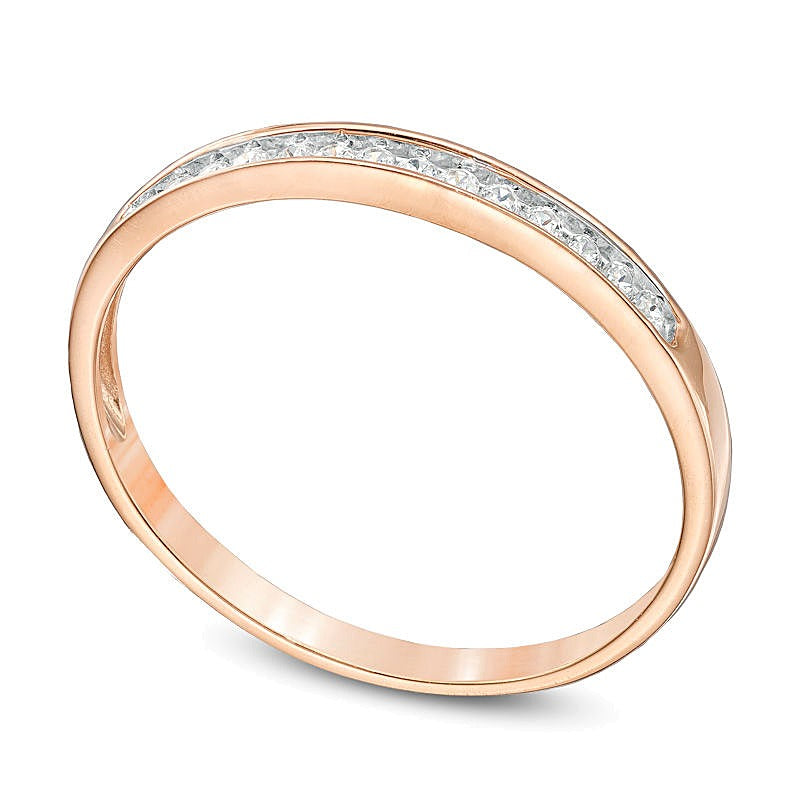 0.1 ct. Gesamtgewicht Diamant Memoire-Ring in 10K Roségold