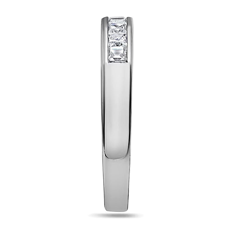 0,5 ct. Gesamtgewicht Ehering mit Diamanten im Princess-Schliff in 14K Weißgold (I/SI2)