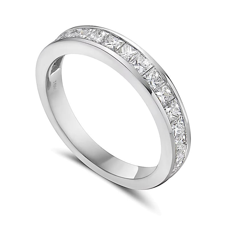 1.0 CT. TW Diamant-Memoire-Ring im Princess-Schliff in 10K Weißgold