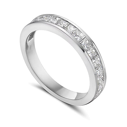 1.0 CT. TW Diamant-Memoire-Ring im Princess-Schliff in 10K Weißgold