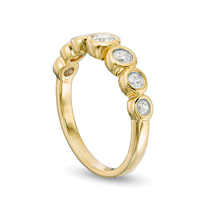 0,5 ct. Gesamtgewicht Diamant Sieben-Stein Ring in 10K Gelbgold