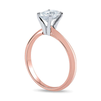 1.0 CT. Ovaler Labordiamant Solitär Verlobungsring in 14K Roségold (F/VS2)