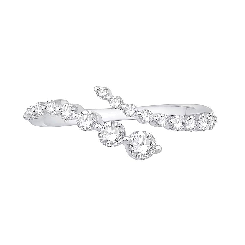 0.5 ct. Gesamtgewicht Labordiamant Bypass-Ring in 10K Weißgold (F/VS2)