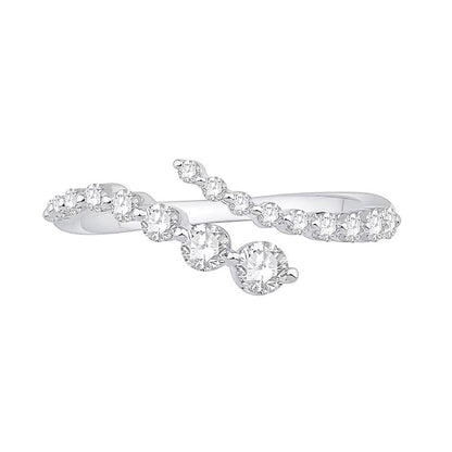 0.5 ct. Gesamtgewicht Labordiamant Bypass-Ring in 10K Weißgold (F/VS2)