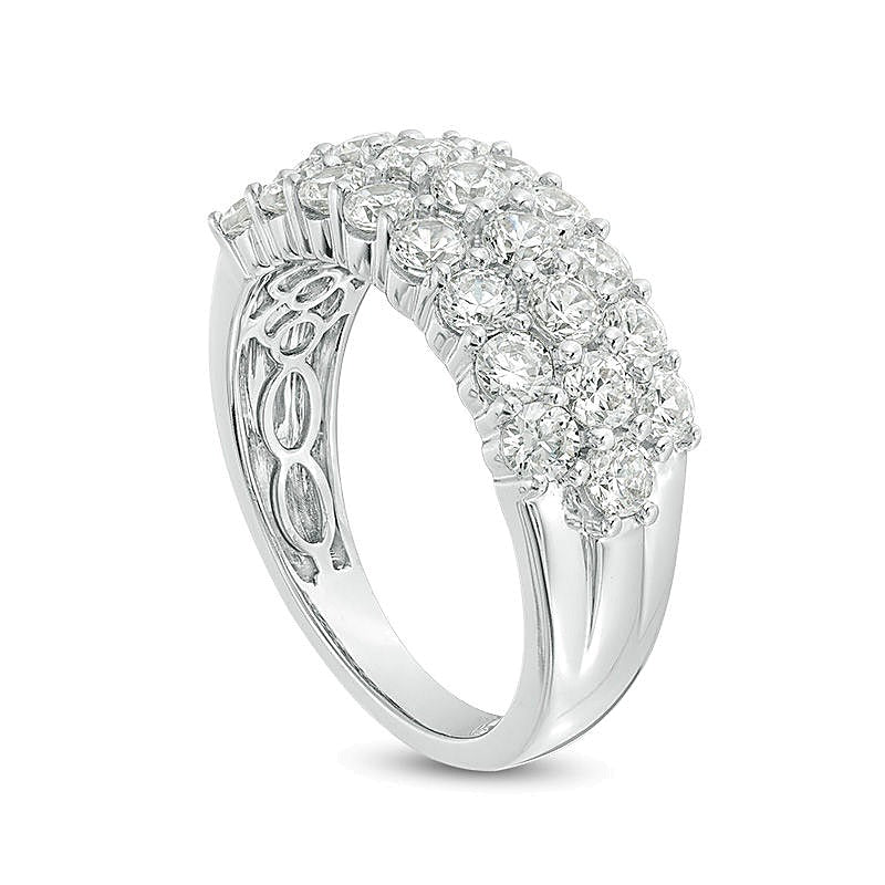 Mehrreihiger Ring mit Diamanten 2.0 ct. Gesamtgewicht in 18K Weißgold