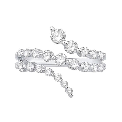 1.0 CT. Gesamtgewicht Labordiamant Bypass-Ring dreireihig in 10K Weißgold (F/VS2)