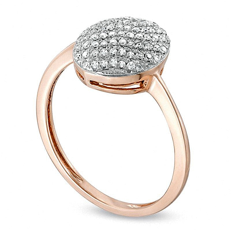 Diamant-Ring rund/oval 0.17 ct. Gesamtgewicht in 10K Roségold