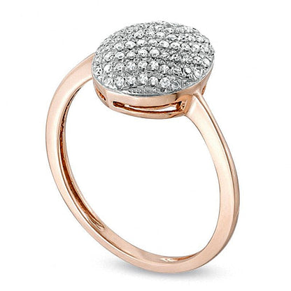 Diamant-Ring rund/oval 0.17 ct. Gesamtgewicht in 10K Roségold