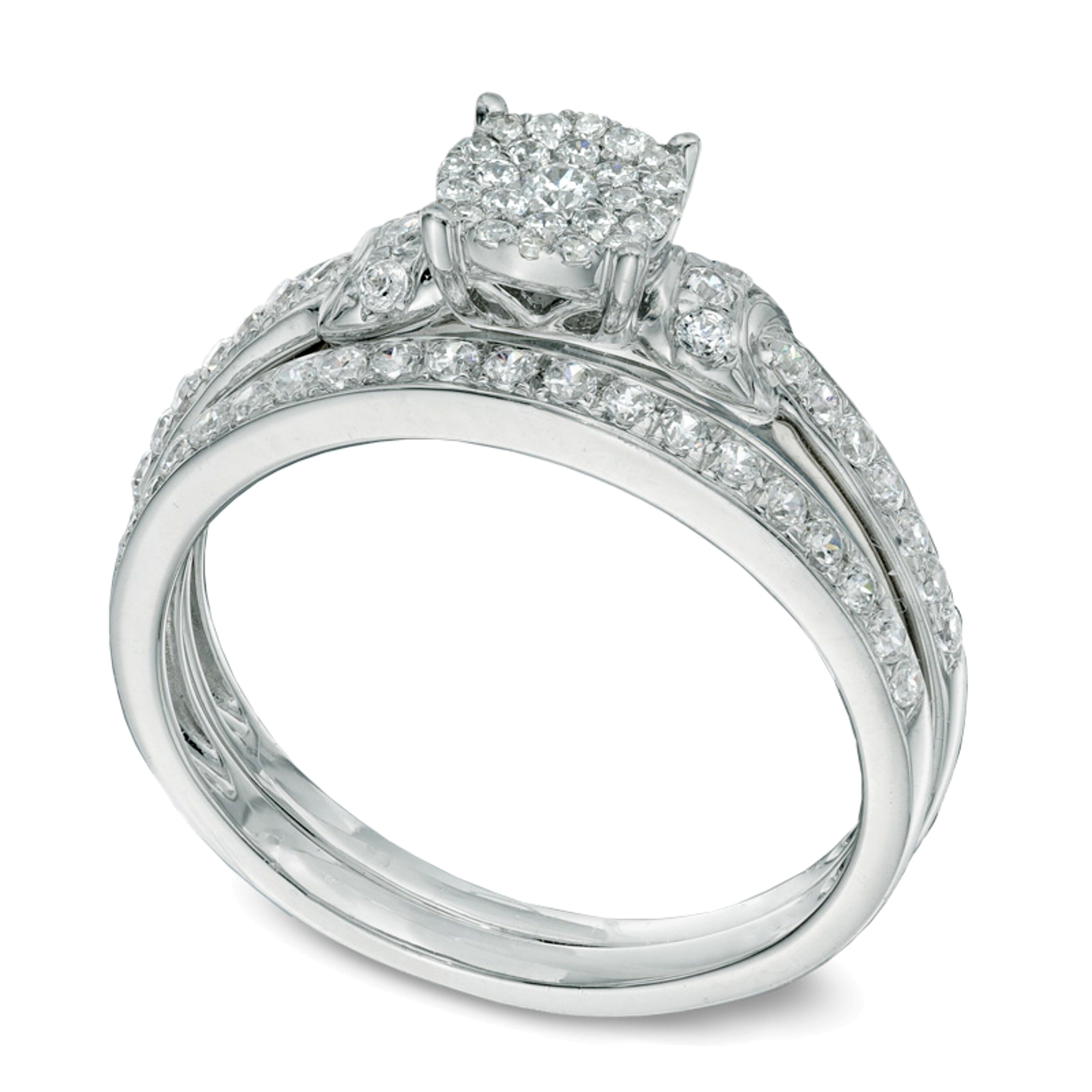 0,5 ct. Gesamtgewicht Diamant Braut-Set in 14K Weißgold
