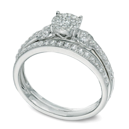 0,5 ct. Gesamtgewicht Diamant Braut-Set in 14K Weißgold