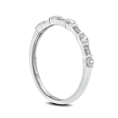 0.33 ct. Gesamtgewicht Diamant Memoire-Ring im Vintage-Stil zum Stapeln in 10K Weißgold
