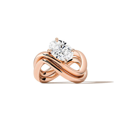Zales x SHAHLA 2.0 CT. Solitär-Ring mit ovalem Labordiamant in 14K Roségold (F/VS2)