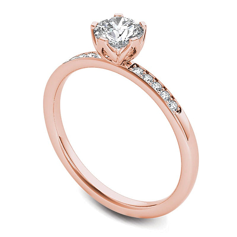 0,5 ct. Gesamtgewicht Diamant-Verlobungsring in 14K Roségold