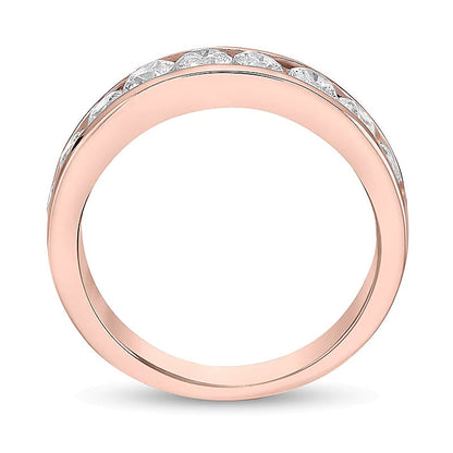 1,25 ct. Gesamtgewicht Diamant Ring mit neun Steinen, kanalgefasst, in 10K Roségold (I/I2)