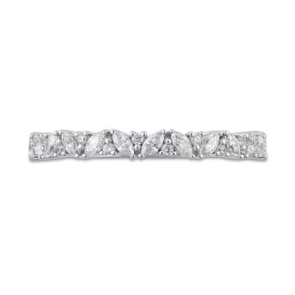 0.33 ct. Gesamtgewicht Ring mit Diamanten im Marquise- und Rundschliff, stapelbar, in 14K Weißgold