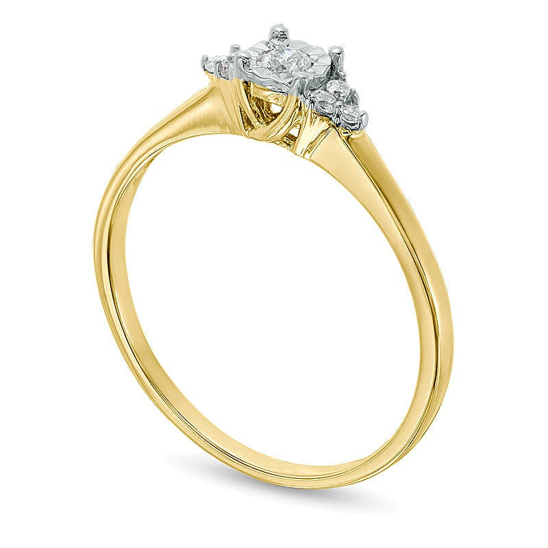 0.1 ct. Gesamtgewicht Diamant Freundschaftsring im Marquise-Schliff in 10K Gelbgold