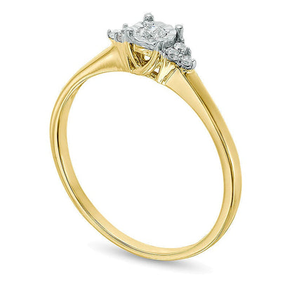 0.1 ct. Gesamtgewicht Diamant Freundschaftsring im Marquise-Schliff in 10K Gelbgold