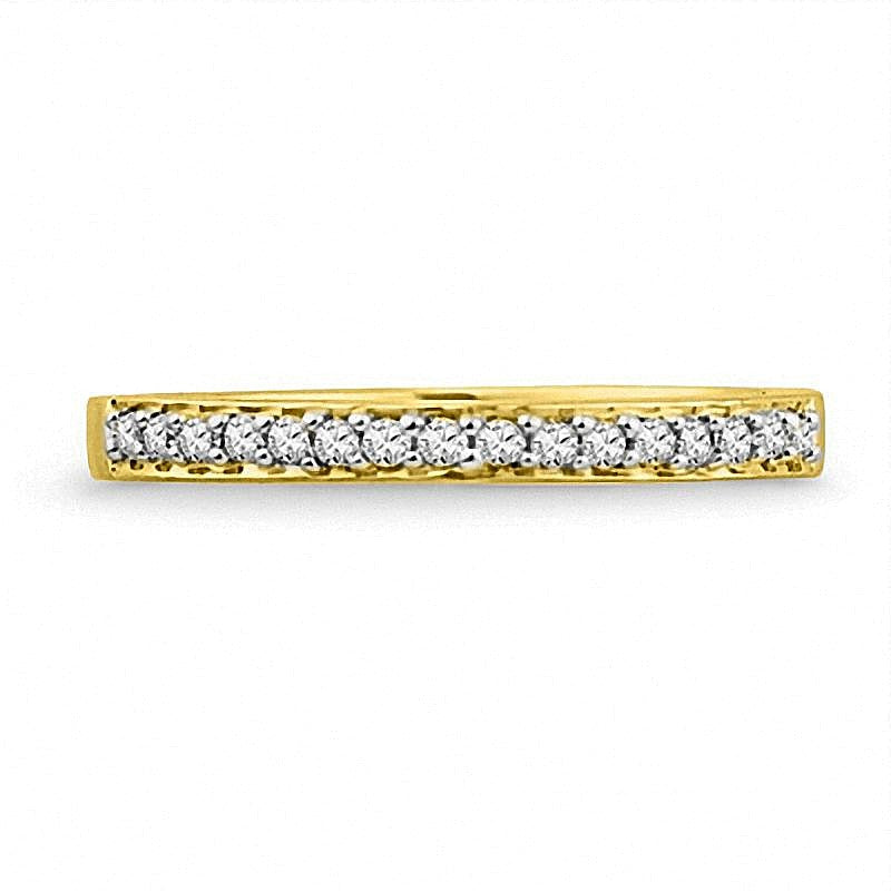 0.1 CT. Gesamtgewicht Diamant-Ehering in 10K Gelbgold