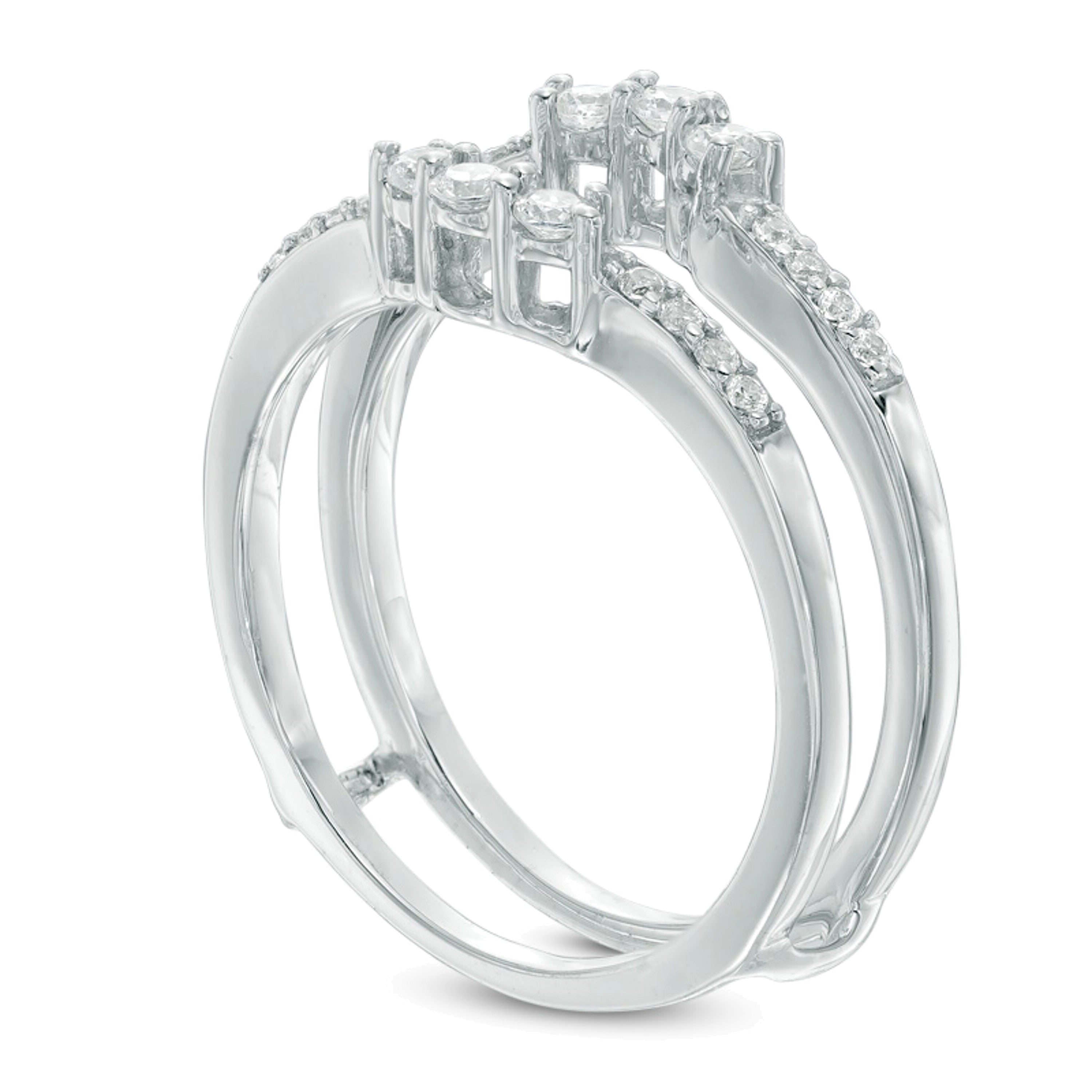 0.33 ct. Gesamtgewicht Diamant-Solitär-Enhancer mit Rahmen in 10K Weißgold