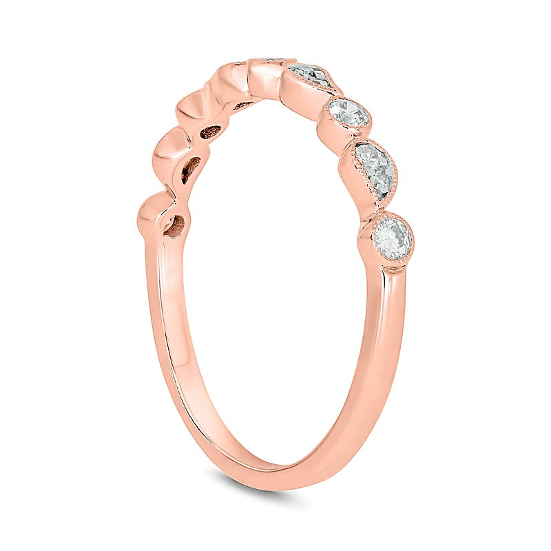 0.2 ct. Gesamtgewicht Diamant Paisley Stapel-Ring in 10K Roségold