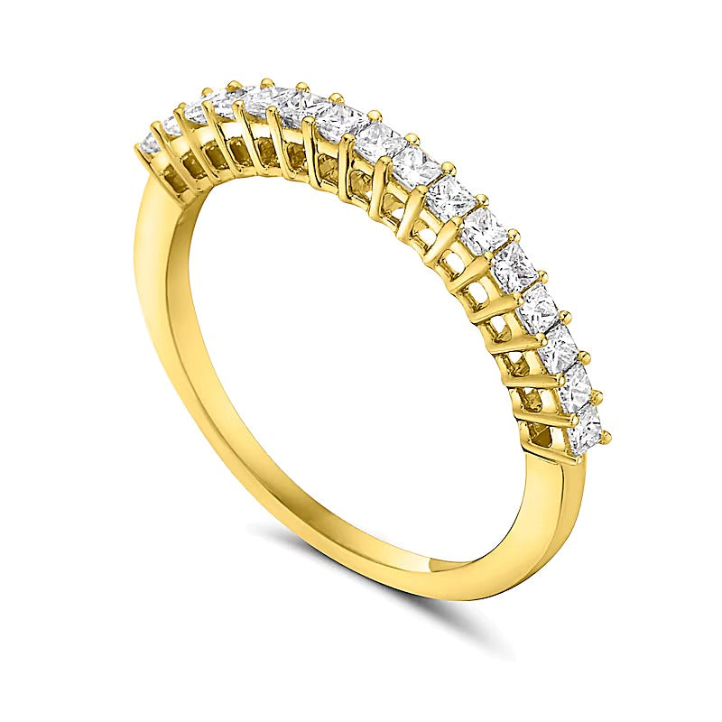 Memoire-Ring mit Diamanten im Princess-Schliff 0.5 ct. Gesamtgewicht in 14K Gelbgold
