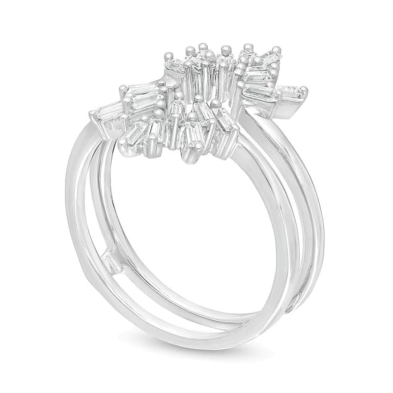 0.5 ct. Gesamtgewicht Baguette Diamant Solitär-Enhancer in 14K Weißgold