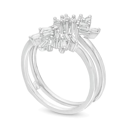 0.5 ct. Gesamtgewicht Baguette Diamant Solitär-Enhancer in 14K Weißgold