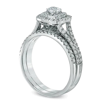 Braut-Set mit Diamanten 1.0 ct. Gesamtgewicht in 14K Weißgold (I/I1)