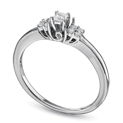 0.13 ct. Gesamtgewicht Freundschaftsring mit Diamanten im Princess-Schliff in 10K Weißgold