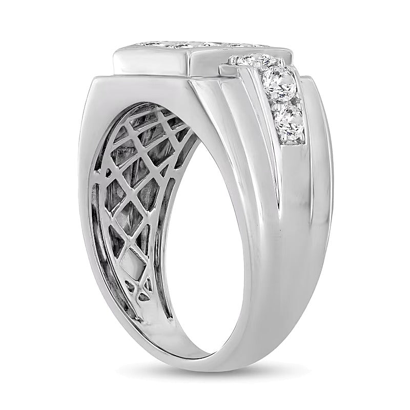 2.75 CT. Gesamtgewicht Ring mit Labordiamanten im Quad-Square-Schliff in 14K Weißgold (F/SI2)