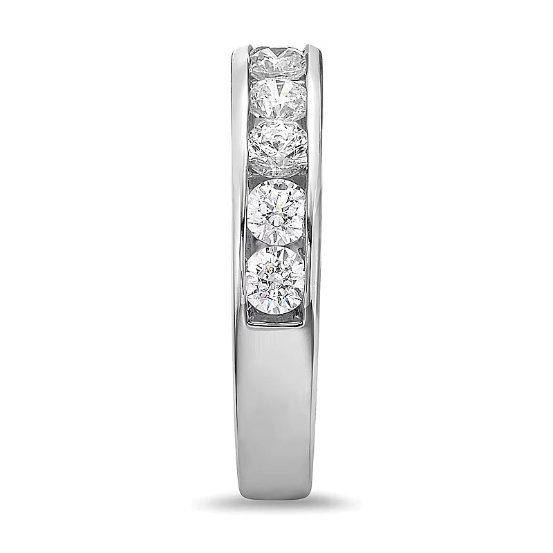 1.25 ct. Gesamtgewicht Diamant Ring kanalgefasst mit elf Steinen in 10K Weißgold (I/I2)