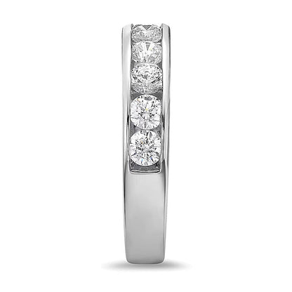 1.25 ct. Gesamtgewicht Diamant Ring kanalgefasst mit elf Steinen in 10K Weißgold (I/I2)