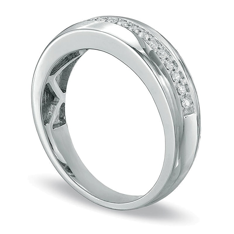 0.2 ct. Gesamtgewicht Diamant-Ehering in 10K Weißgold