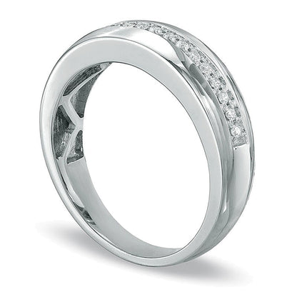 0.2 ct. Gesamtgewicht Diamant-Ehering in 10K Weißgold