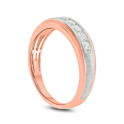 0.25 ct. Gesamtgewicht Diamant Ehering mit Multi-Textur in 10K Bicolor Gold