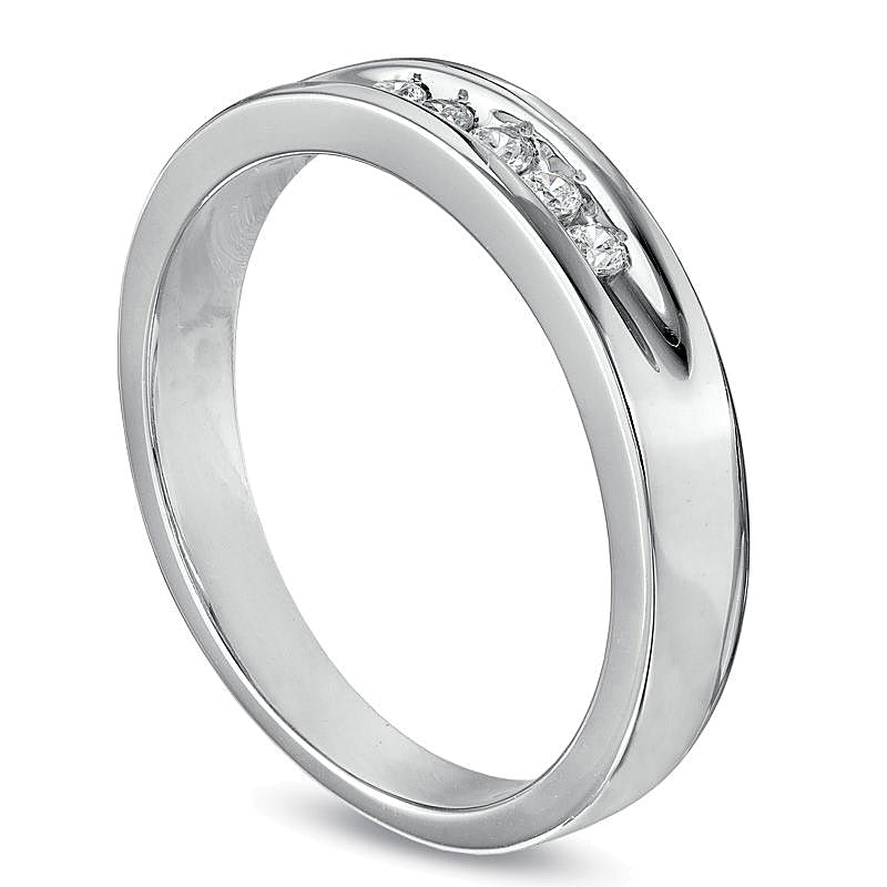 0.17 ct. Gesamtgewicht Diamant Fünfstein-Ehering in 10K Weißgold