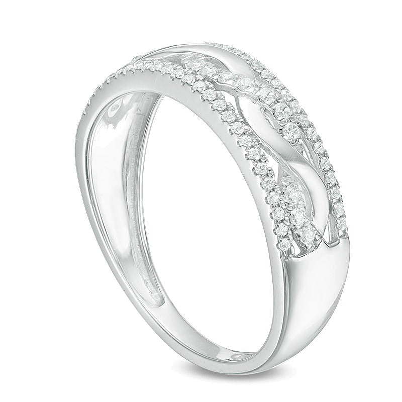 0.25 ct. Gesamtgewicht Diamant Twist-Ehering aus 10K Weißgold