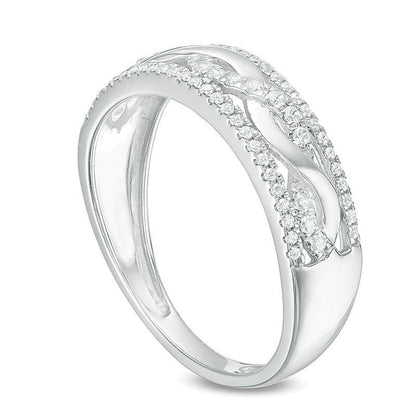 0.25 ct. Gesamtgewicht Diamant Twist-Ehering aus 10K Weißgold