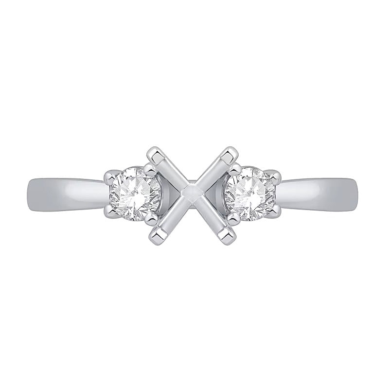 0.25 ct. Gesamtgewicht Diamant Dreistein Solitär Fassung in 14K Weißgold