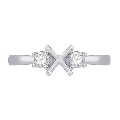 0.25 ct. Gesamtgewicht Diamant Dreistein Solitär Fassung in 14K Weißgold