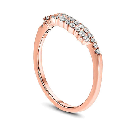 0.25 ct. Gesamtgewicht Diamant-Ehering mit Tiara-Kontur in 10K Roségold