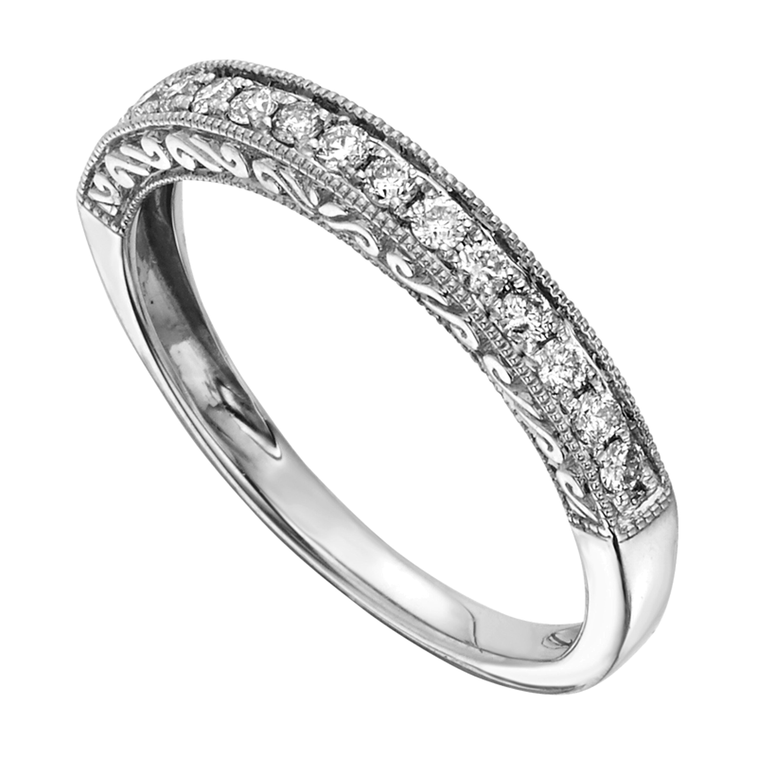 0,25 ct. Gesamtgewicht Diamant-Memoire-Ring in 14K Weißgold (I/I2)