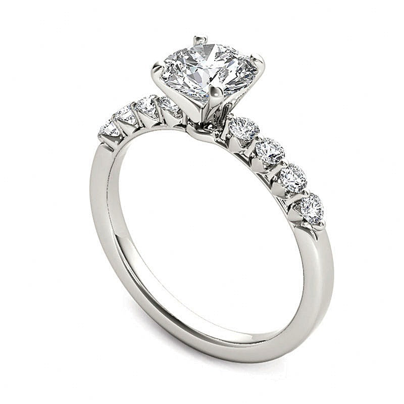 0,75 ct. Gesamtgewicht Diamant-Verlobungsring in 14K Weißgold