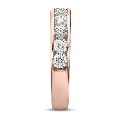 1.25 ct. Gesamtgewicht Diamant-Ring kanalgefasst mit elf Steinen in 10K Roségold (I/I2)