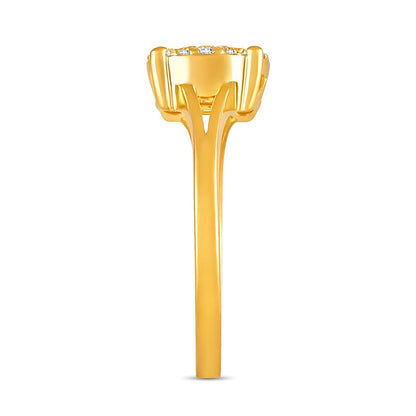 0.33 ct. Gesamtgewicht Multi-Diamant Ring mit geteilter Schiene in 10K Gelbgold